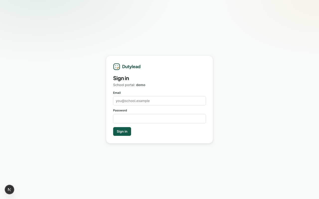 Login form